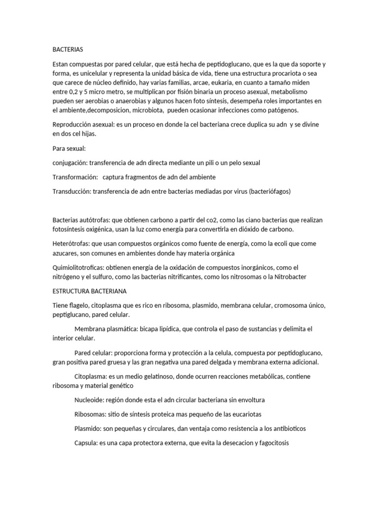 RESUMEN MICRO | PDF | Las bacterias | Virus