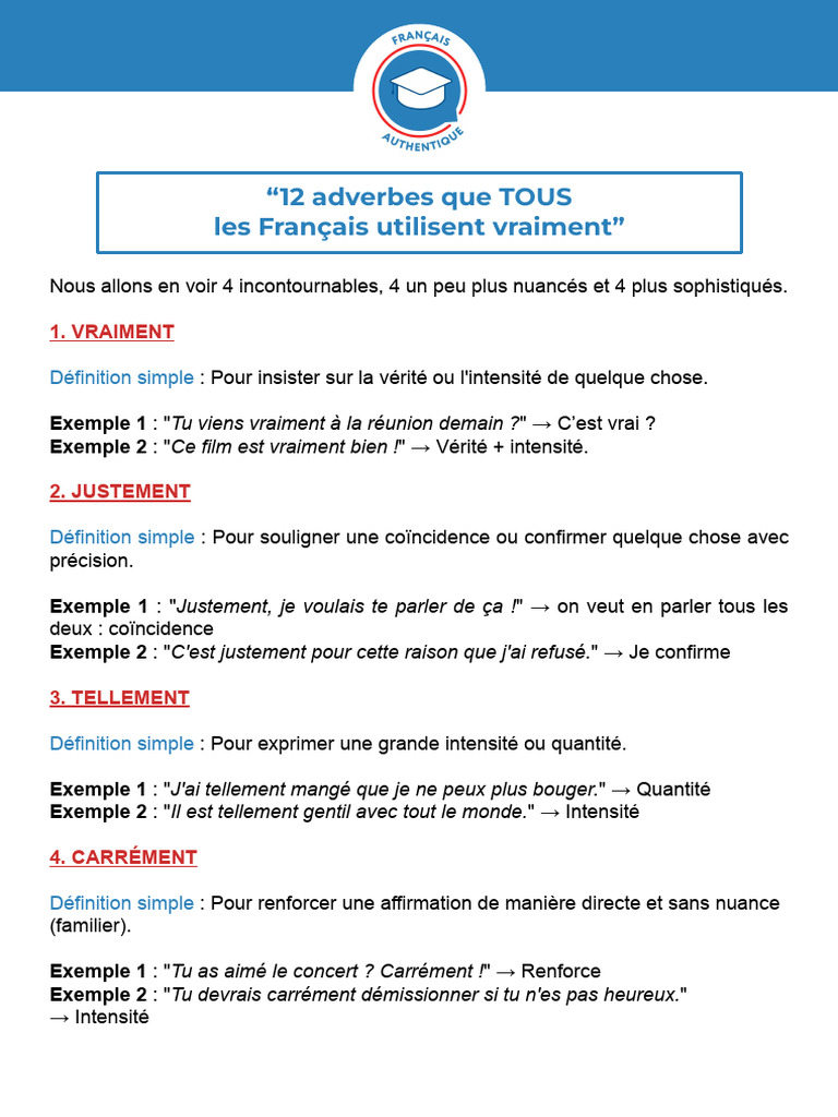 12 Adverbes | PDF