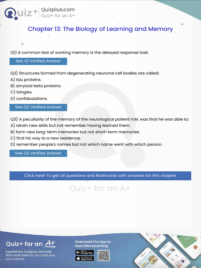 A Common Test of Working Memory is the Delayed Response Task | PDF ...