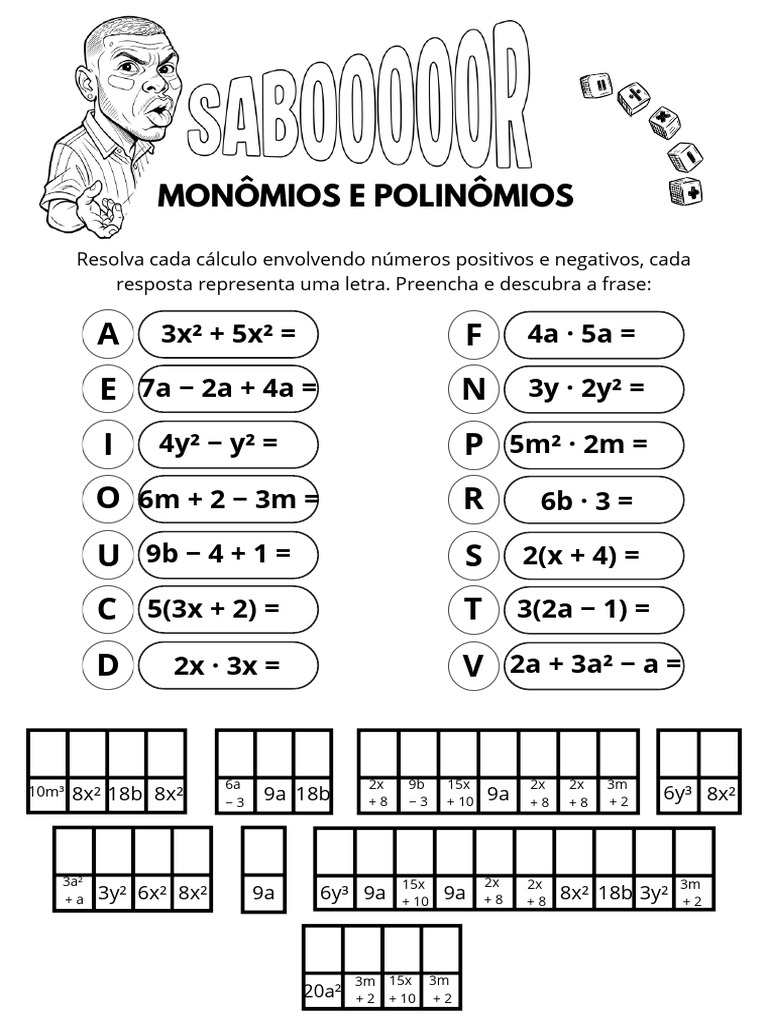 Atividade Monomios 8 Ano - 2bi | PDF