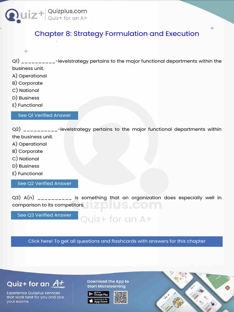 Levelstrategy Pertains to the Major Functional Departments Within the ...