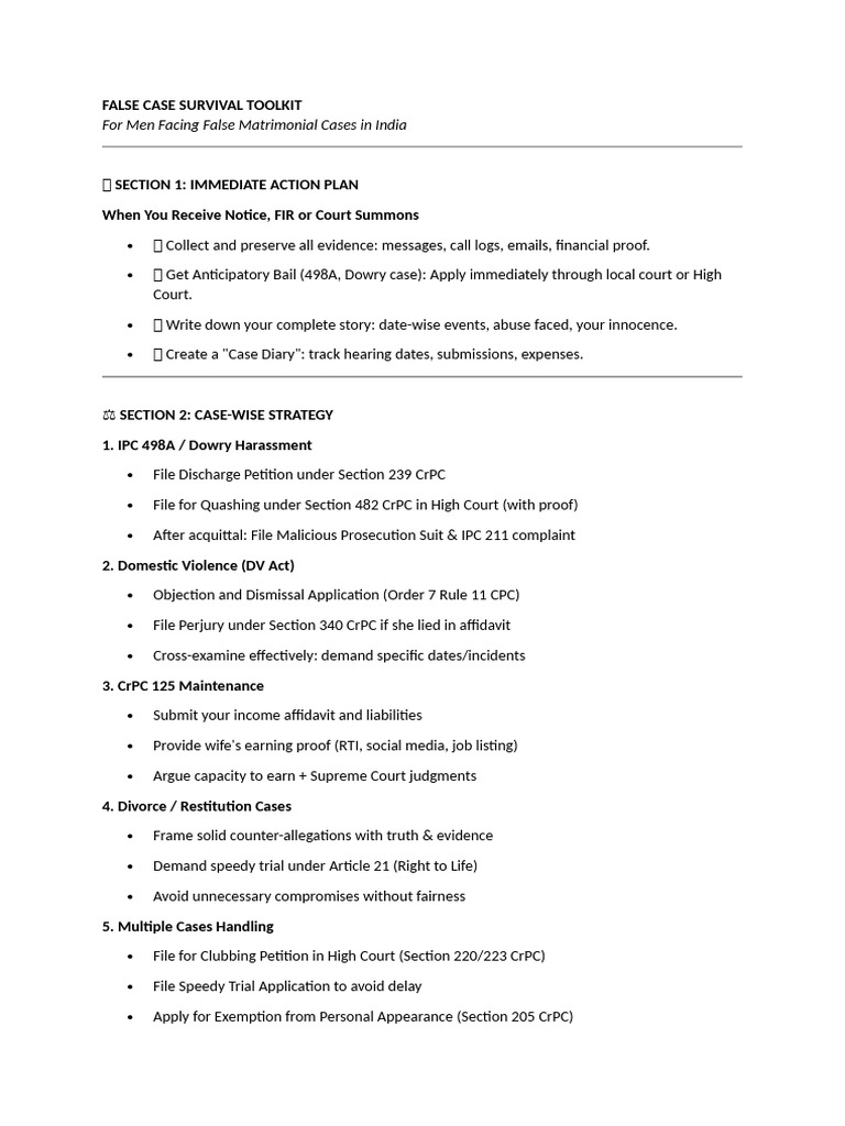 False Case Survival Toolkit | PDF | Criminal Justice | Crime & Violence