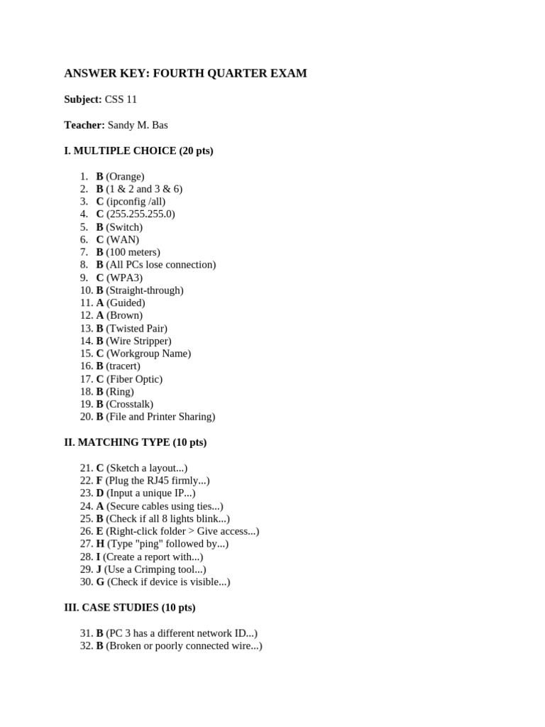 Answer Key | PDF