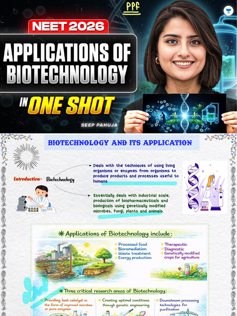 Biotechnology and Its Application - One Shot | PDF | Biotechnology ...