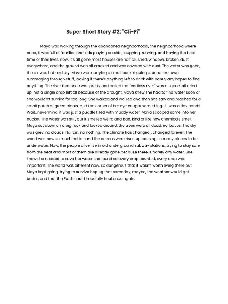 Super Short Story #2_ _Sci-Fi_ or _Cli-Fi_ - Google Docs | PDF