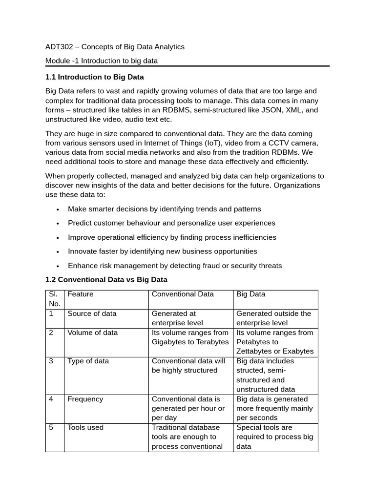 Introduction to big data | PDF | Data Analysis | Big Data