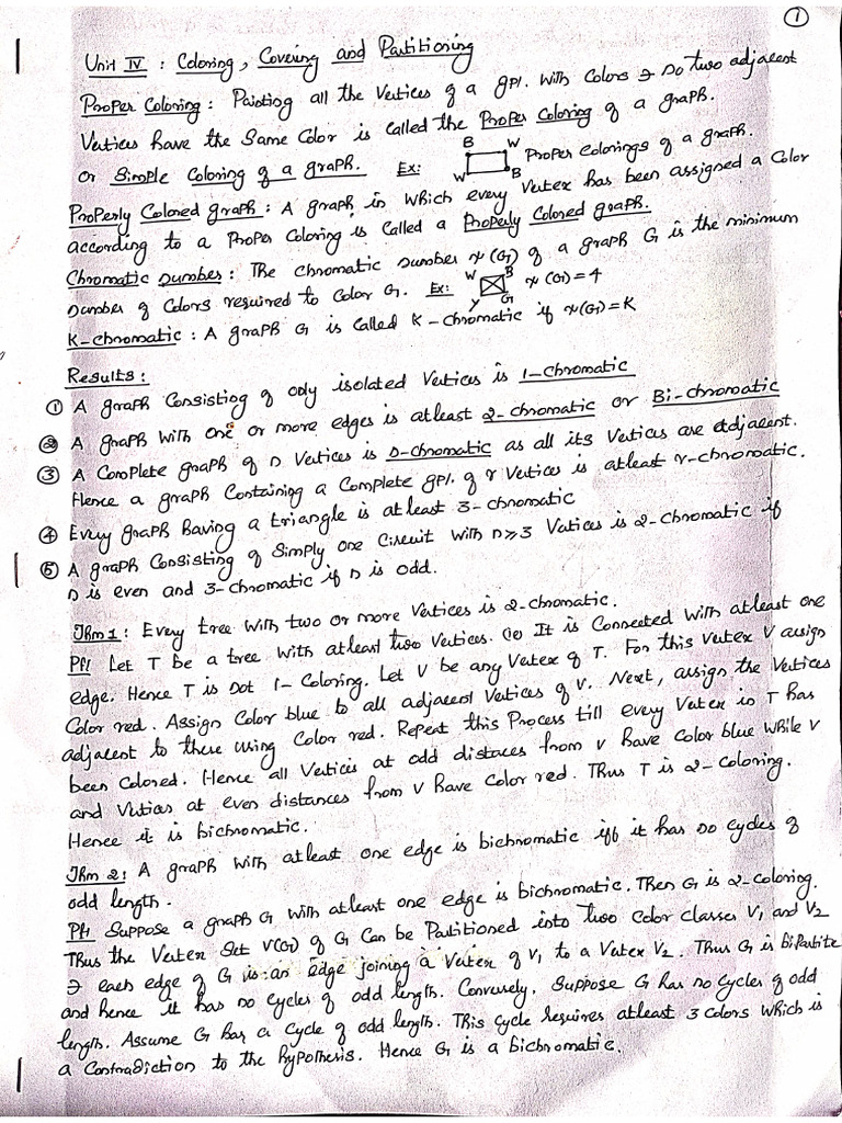 Graph theory notes 4 th unit | PDF