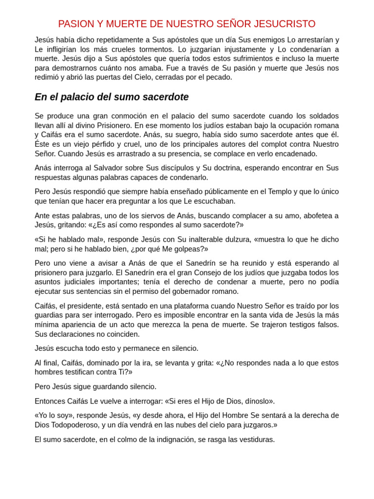 Pasion y Muerte de Nuestro Señor Jesucristo | PDF | Jesús | Cristo (título)