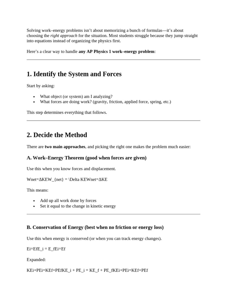 How to Solve Energy Problems | PDF