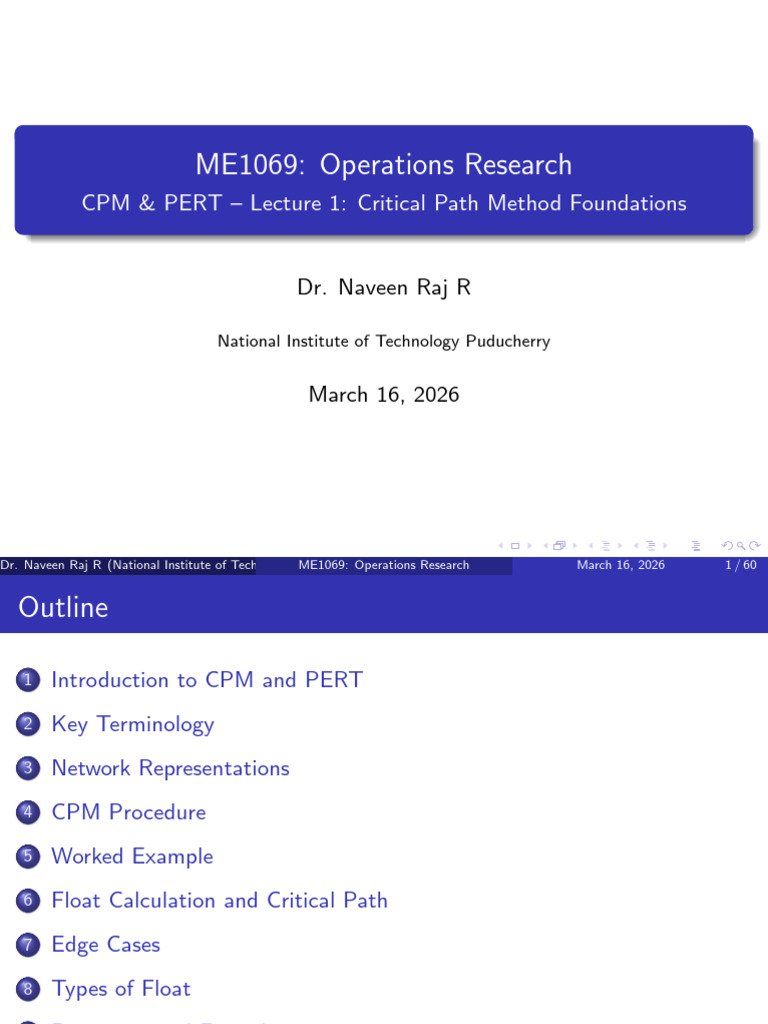 Cpm ! | PDF | Project Management | Operations Research