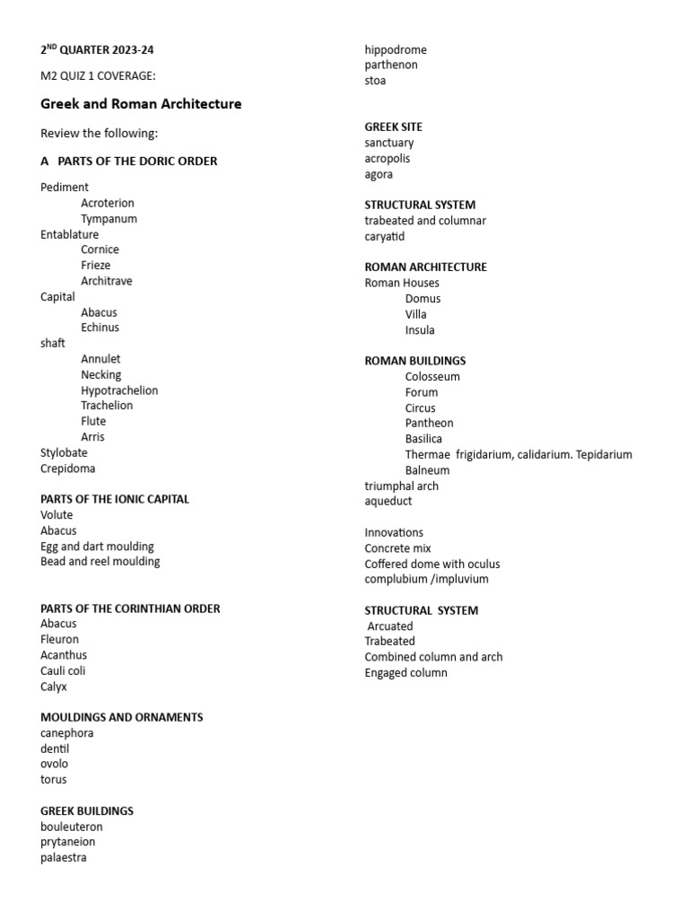 Greek and Roman Vocabulary | PDF