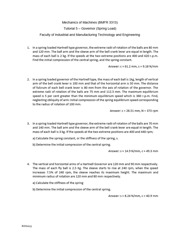 Tutorial Governor SL (Submit) | PDF | Lever | Radius