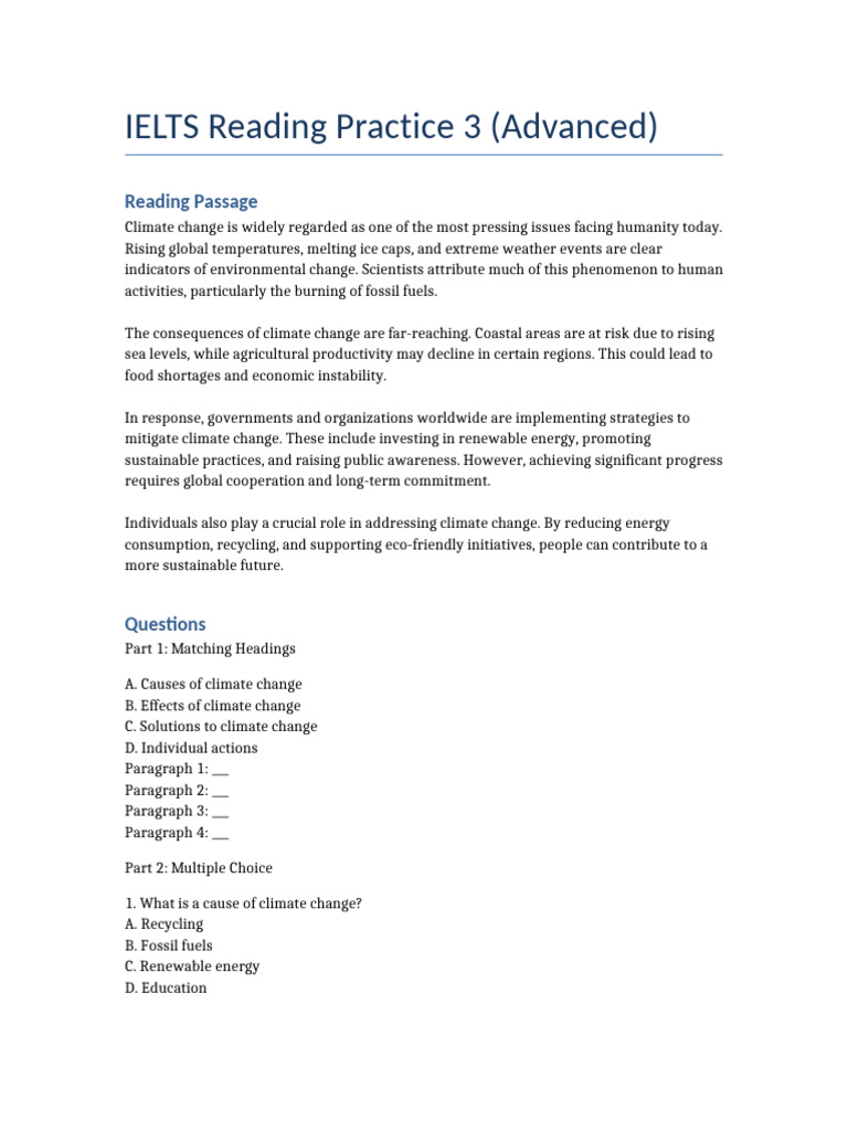 Ielts Reading 3 | PDF