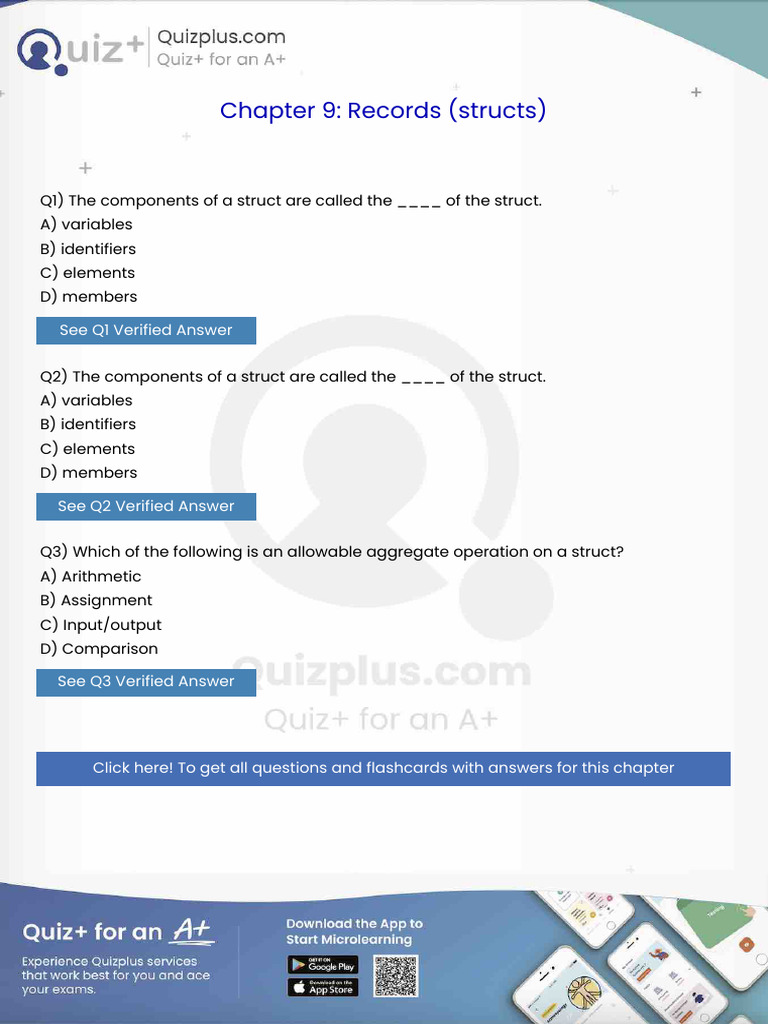 The Components of a Struct Are Called the of the Struct | PDF ...