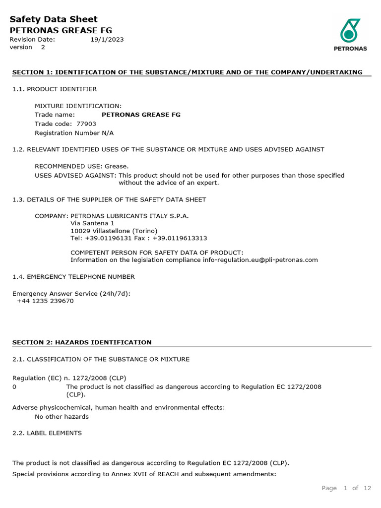 Msds Grease 2023 | PDF | Dangerous Goods | Occupational Safety And Health