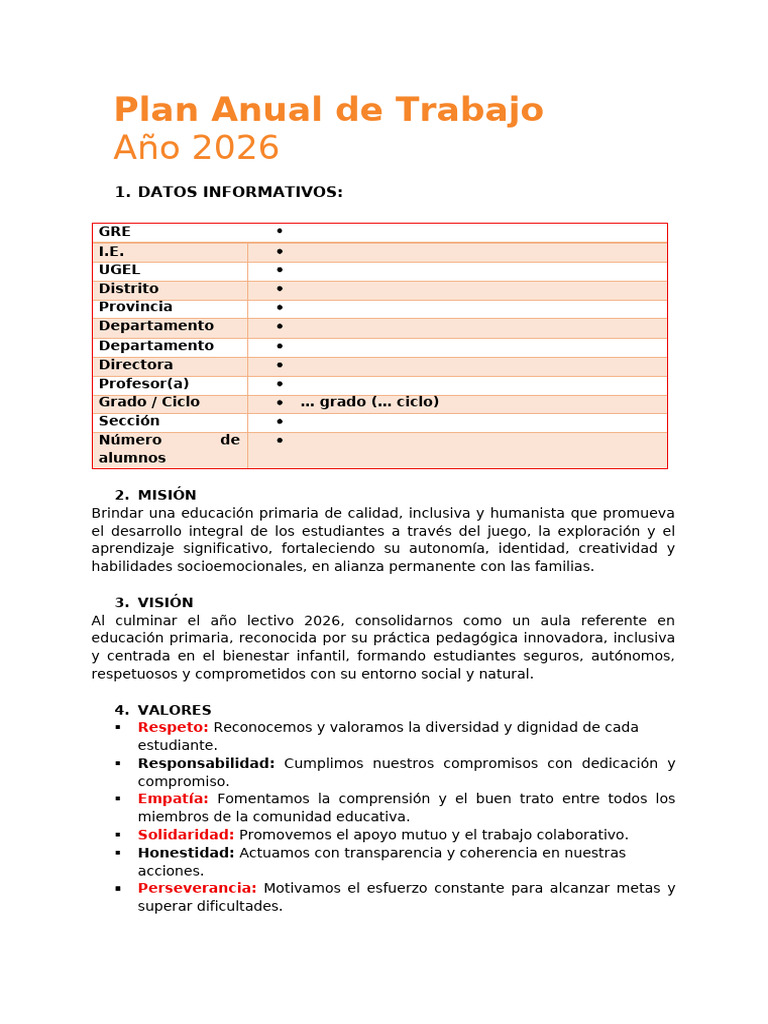 Plan Anual de Aula 2026 Biblioteca Magisterial | PDF | Evaluación ...