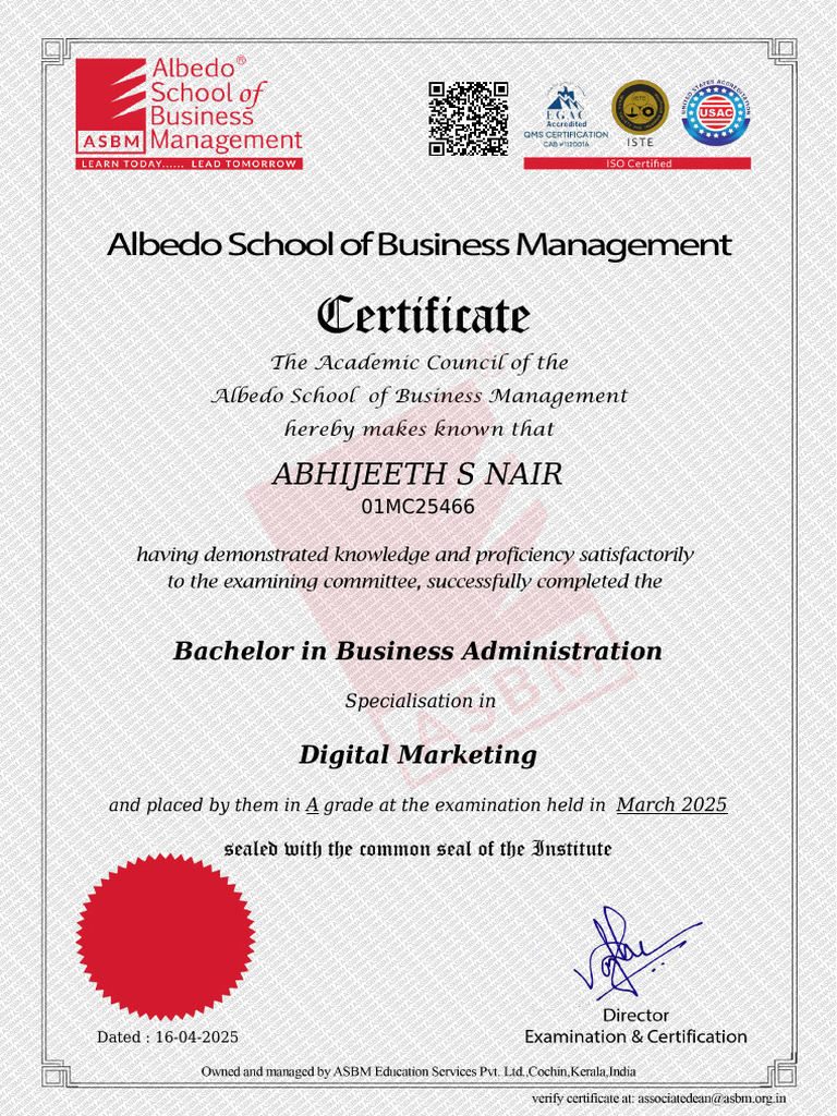 Final Degree Certificate | PDF