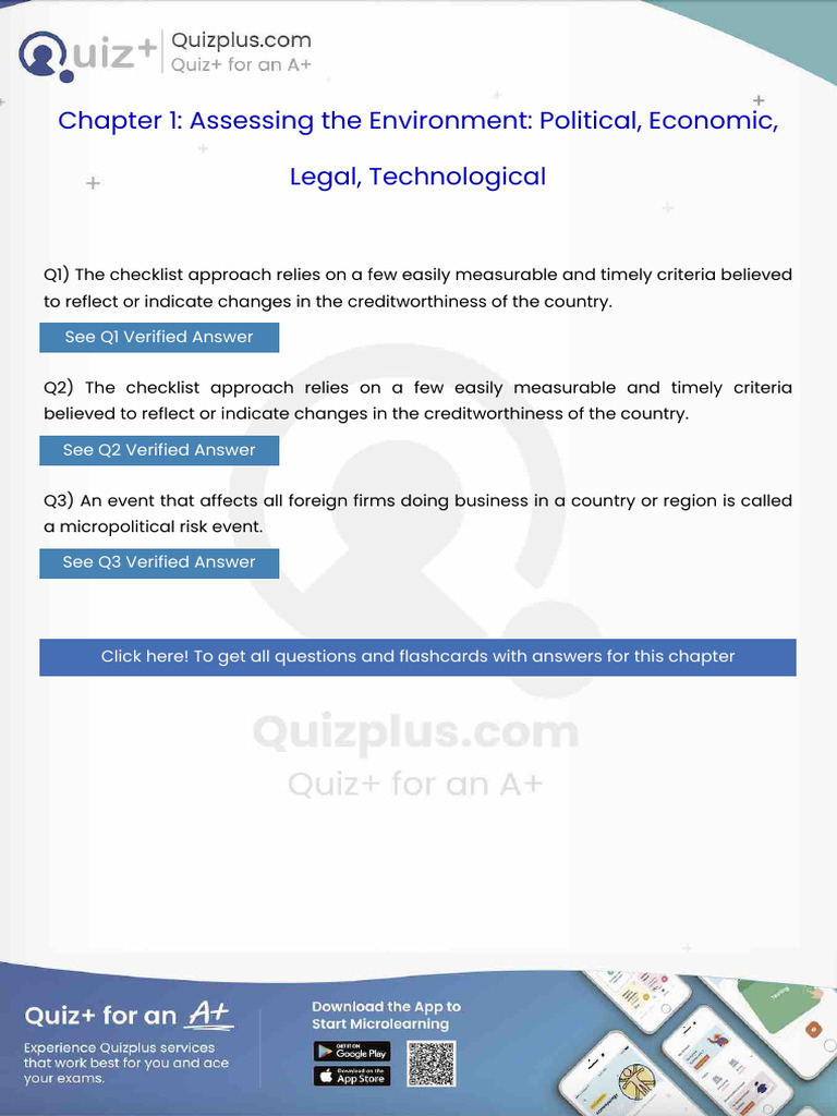The Checklist Approach Relies on a Few Easily Measurable and Timely ...