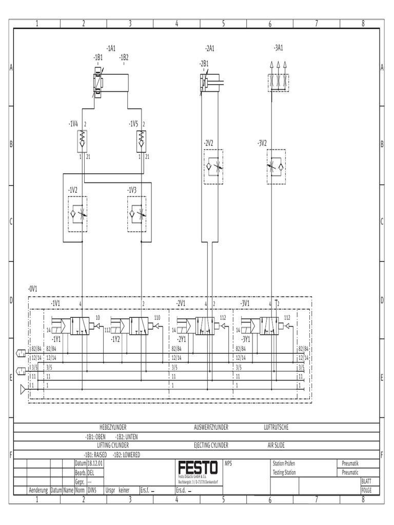 Pneumatic Circuit Diagram Testing | PDF | Pneumatics | Gas Technologies