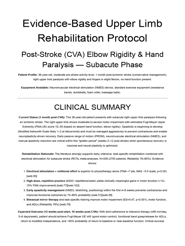 Stroke Rehab Protocol | PDF | Stroke | Physical Therapy
