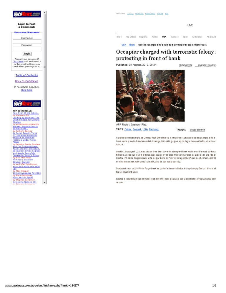 12-08-09 Occupier Charged With Terroristic Felony For Protesting in ...