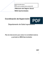 Plan de intervención para prevenir muerte materna