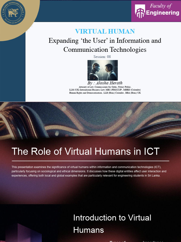 Session 06 - The Role of Virtual Humans | PDF | Virtual Reality | Human ...