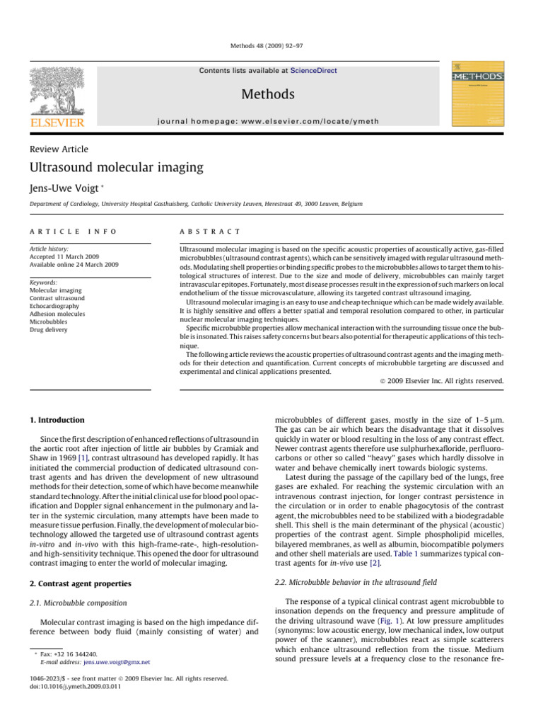 Ultrasound Molecular Imaging | PDF | Inflammation | Medical Ultrasound