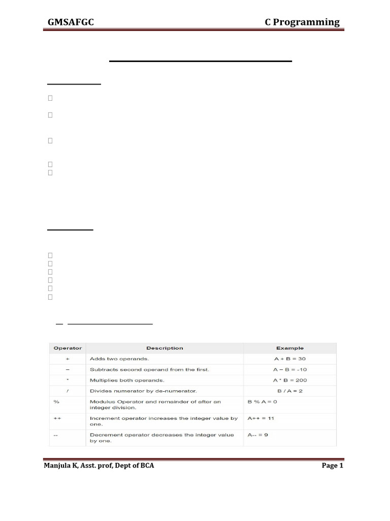C Programming 2nd Unit | PDF | Pointer (Computer Programming) | Boolean ...