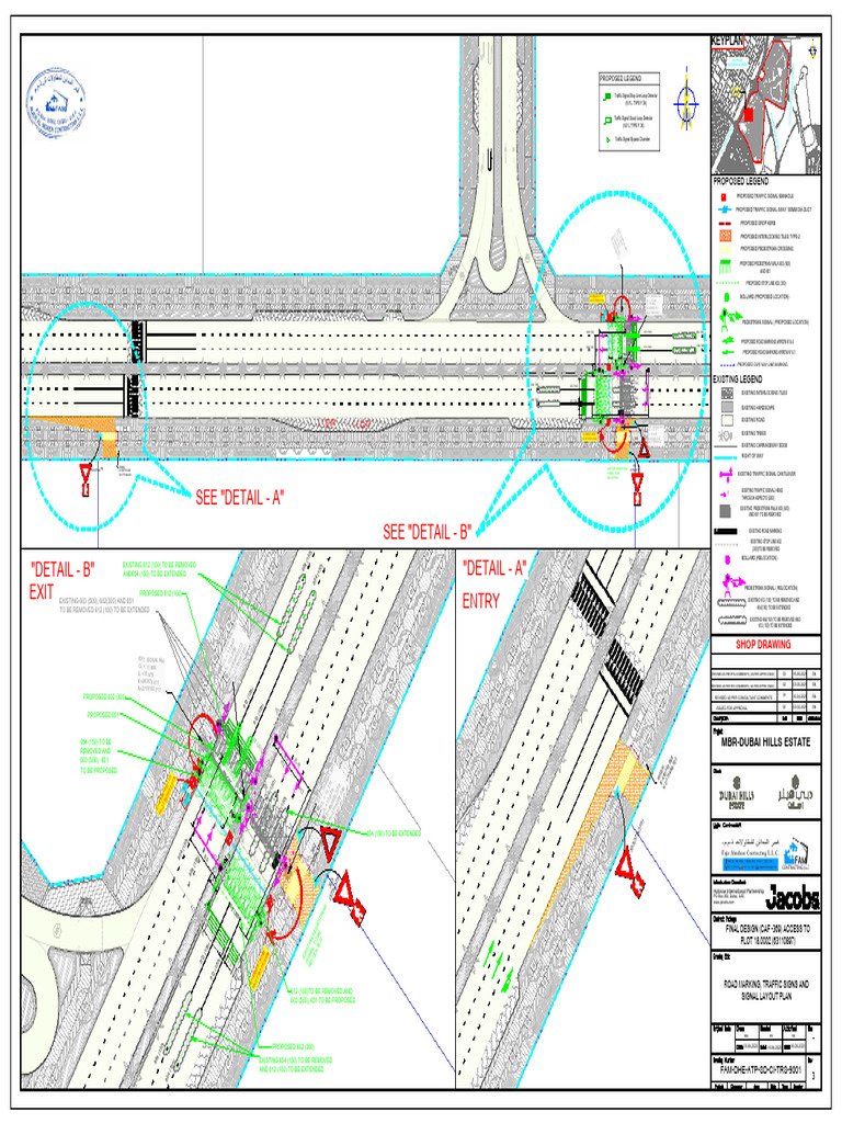 Road Marking, Traffic Signs and Signal Layout Plan | PDF | Street | Walking