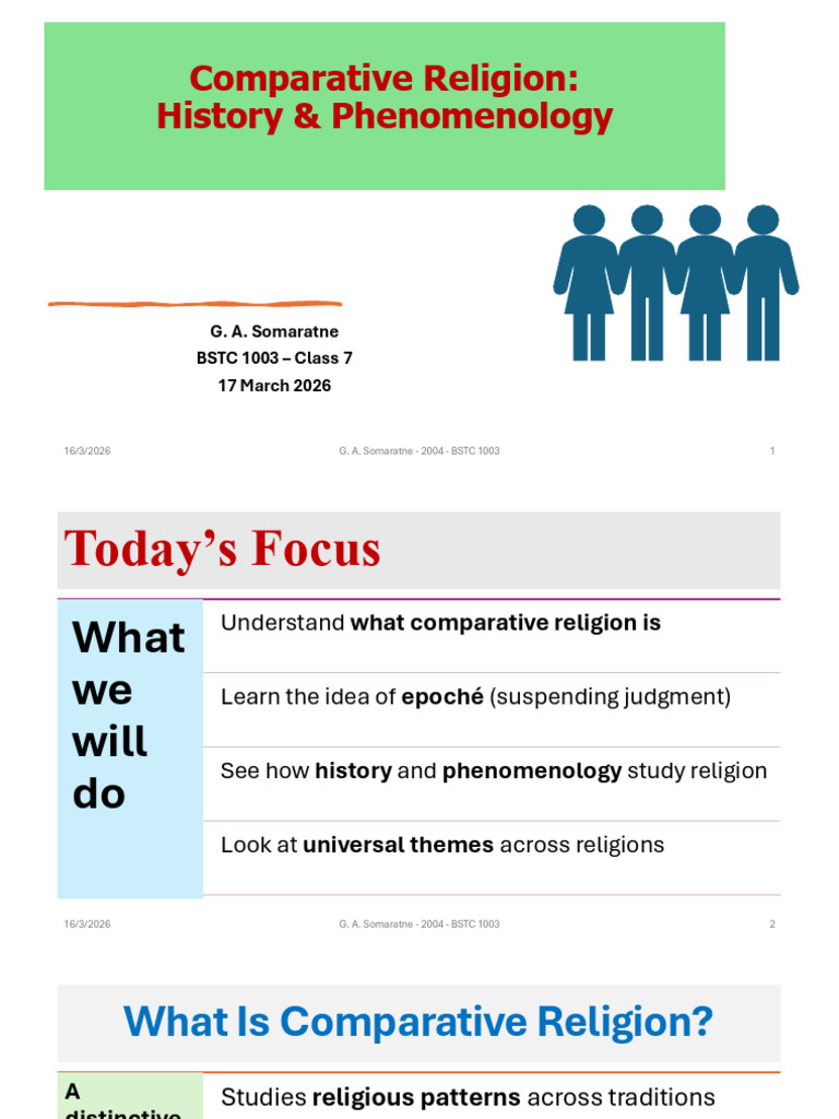 2026-1003-LN7 - Comparative Religion - History and Phenomenology | PDF ...