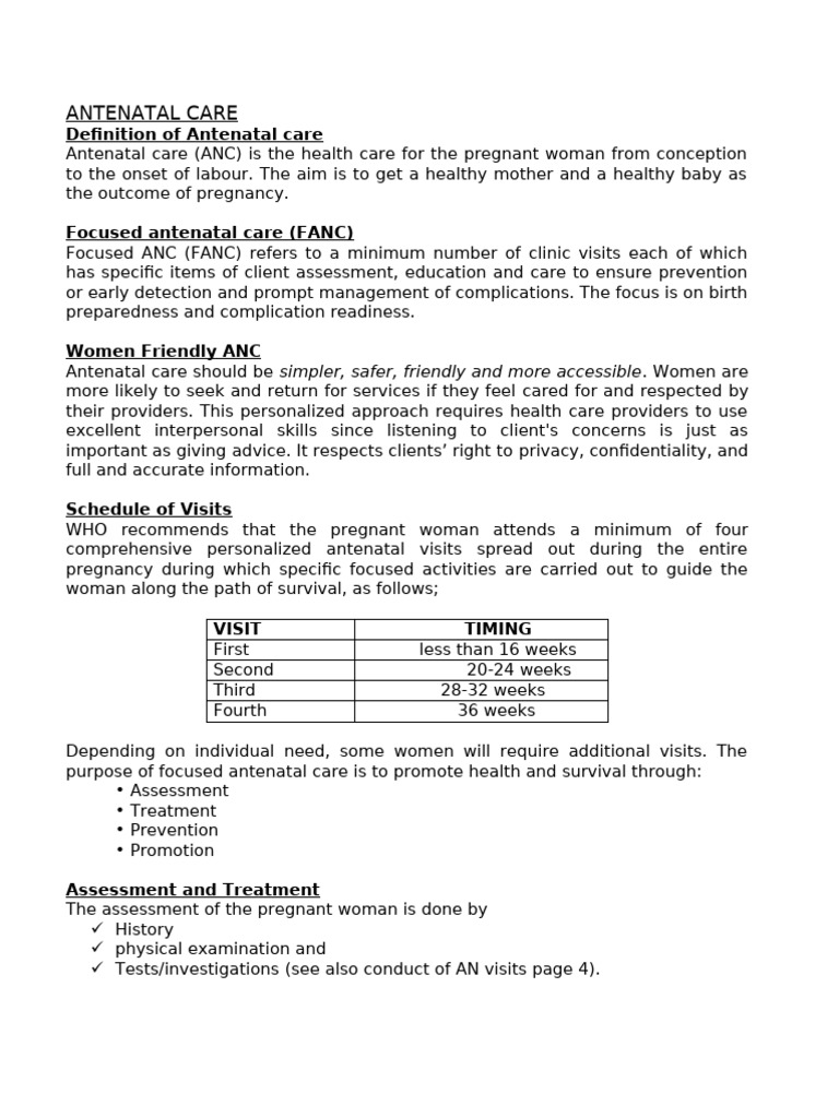 13 - Antenatal Care | PDF | Pregnancy | Childbirth