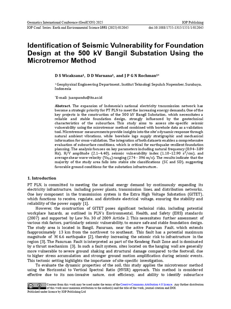 Vs30-Identification of Seismic Vulnerability for Foundation Design at ...