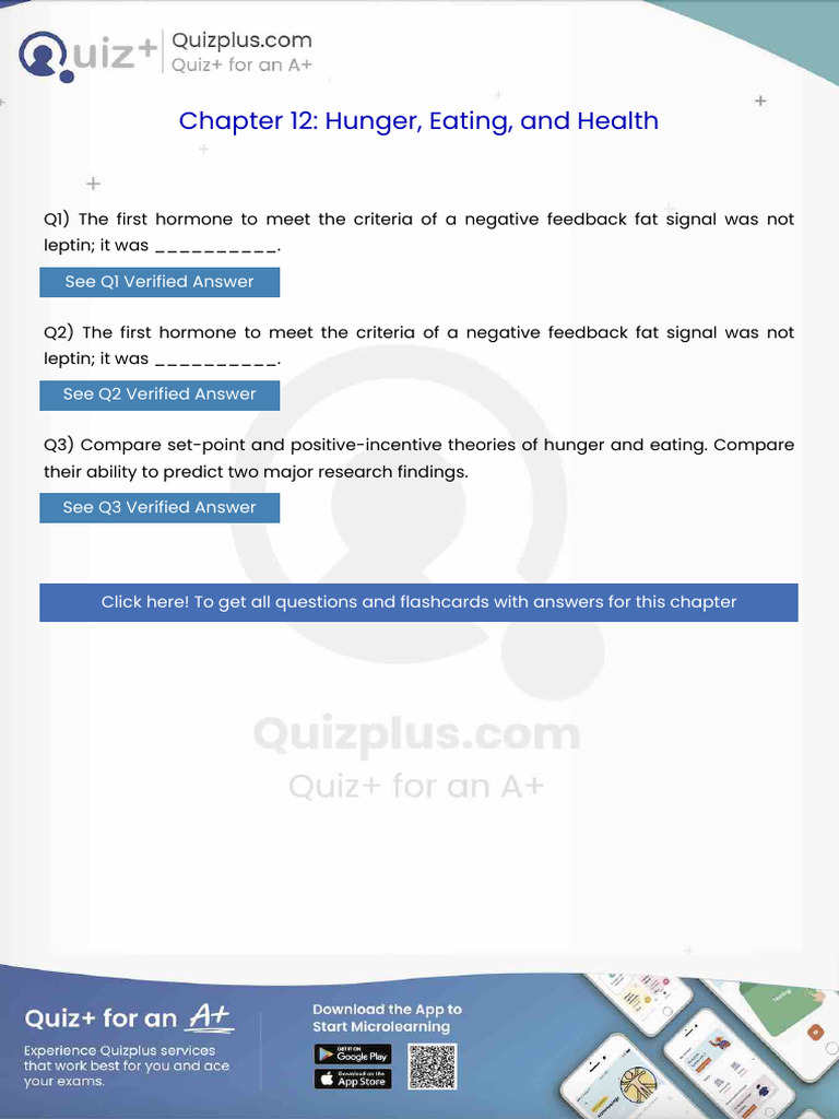 The First Hormone to Meet the Criteria of a Negative Feedback Fat ...