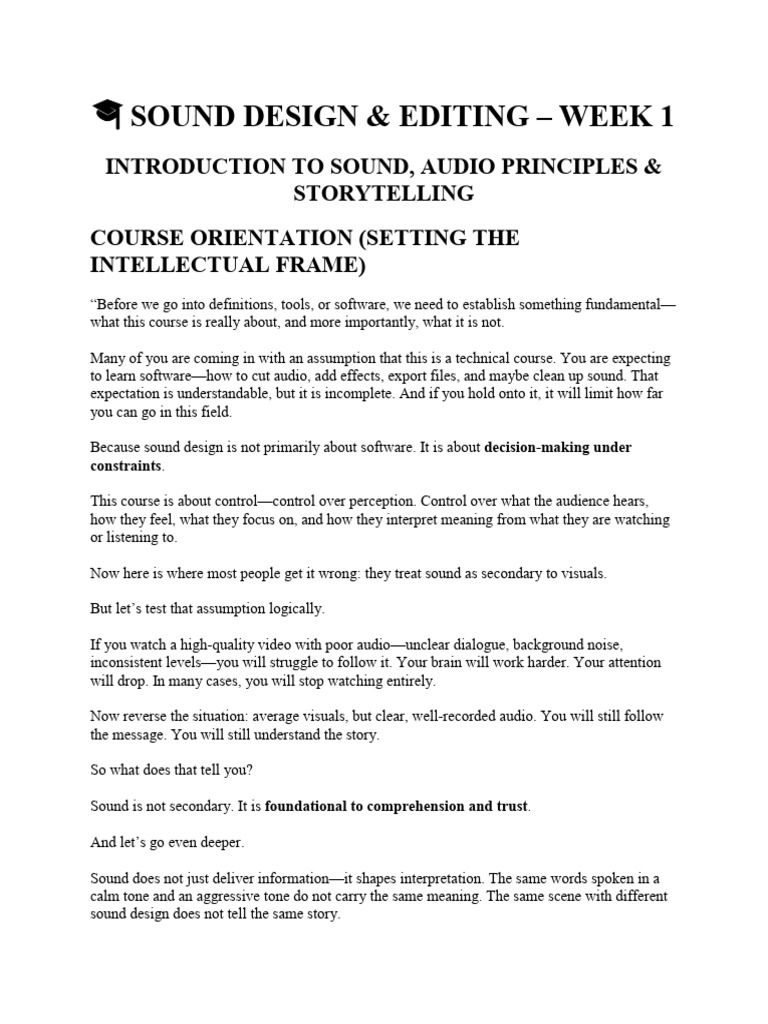 ? SOUND DESIGN LECTURE NOTES 2 | PDF | Sound | Distortion