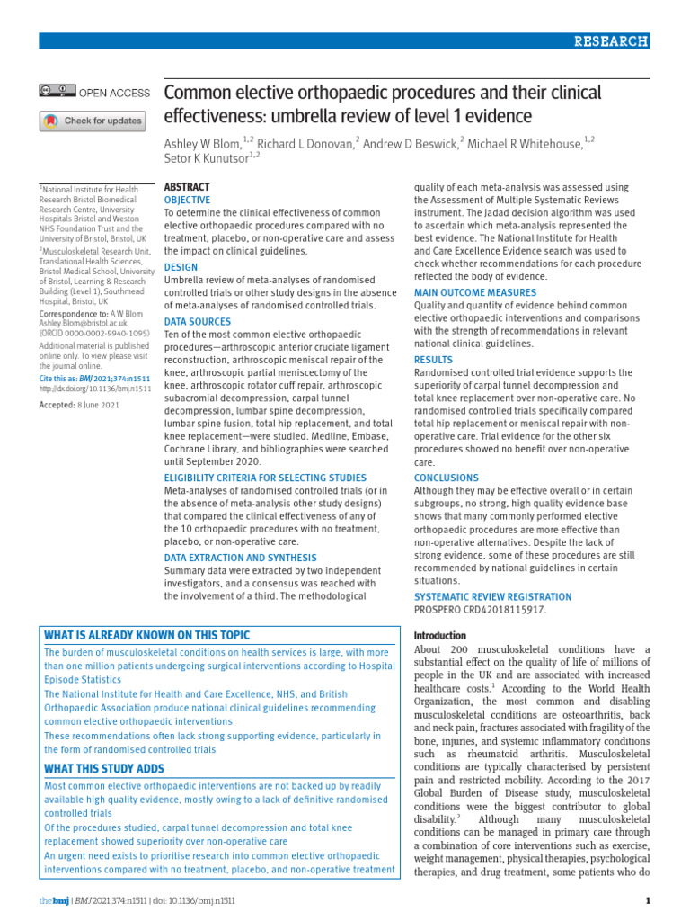 Bmj.n1511.Full | PDF | Systematic Review | Meta Analysis