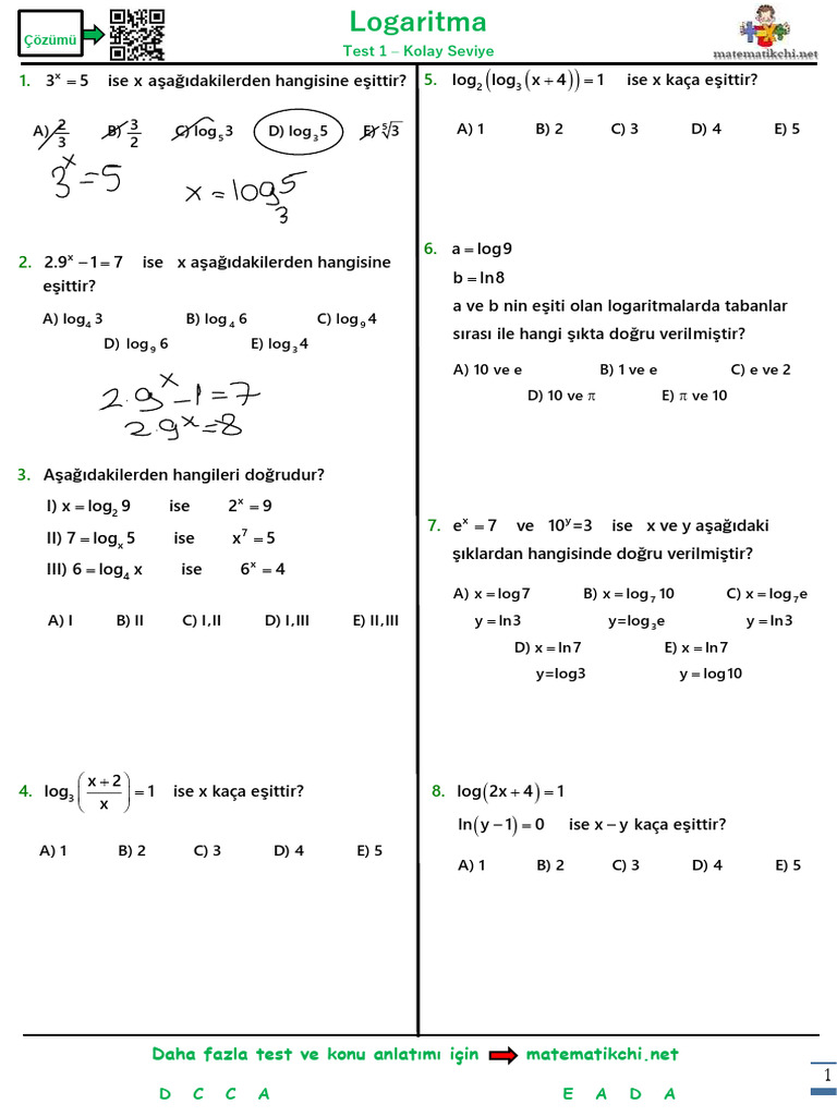 Logaritma Test 1 K | PDF