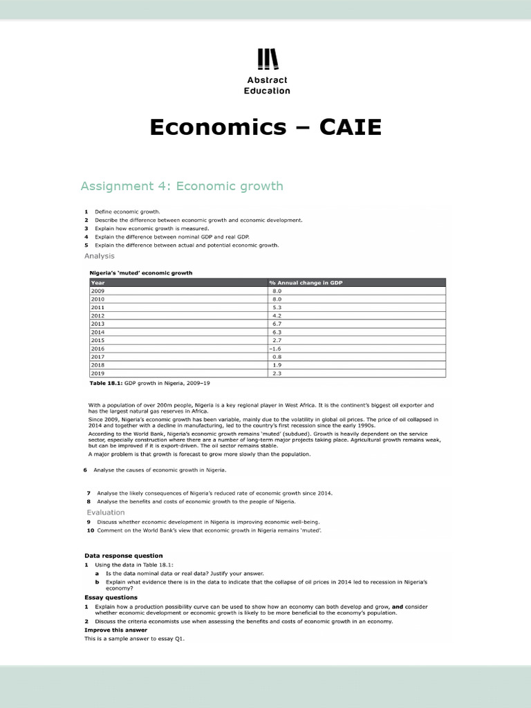 Assignment 4- Economic Growth | PDF
