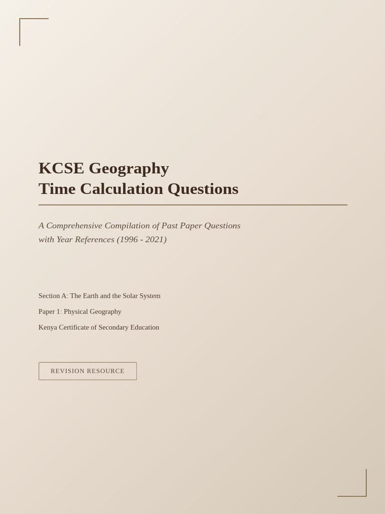 KCSE_Geography_Time_Calculation_Questions | PDF | Longitude | Greenwich ...