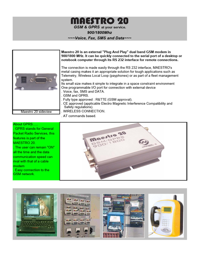 Maestro 20 Brochure | PDF | Gsm | Modem