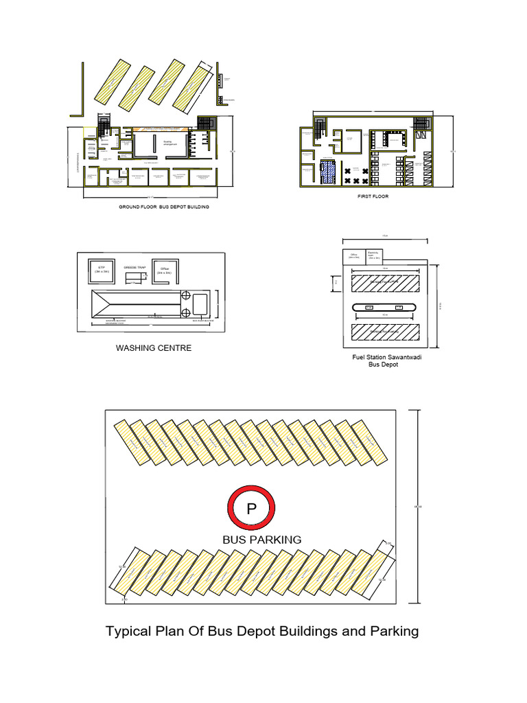 Complete Sheet Bus Depot Plan | PDF | Transport | Public Transport