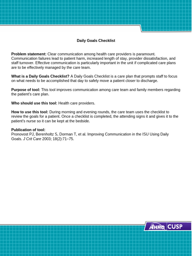 Daily Goals | PDF