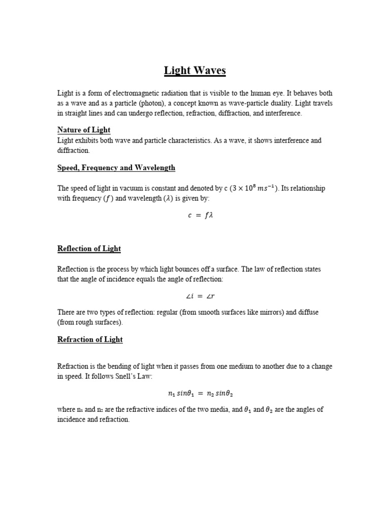 Light Waves | PDF