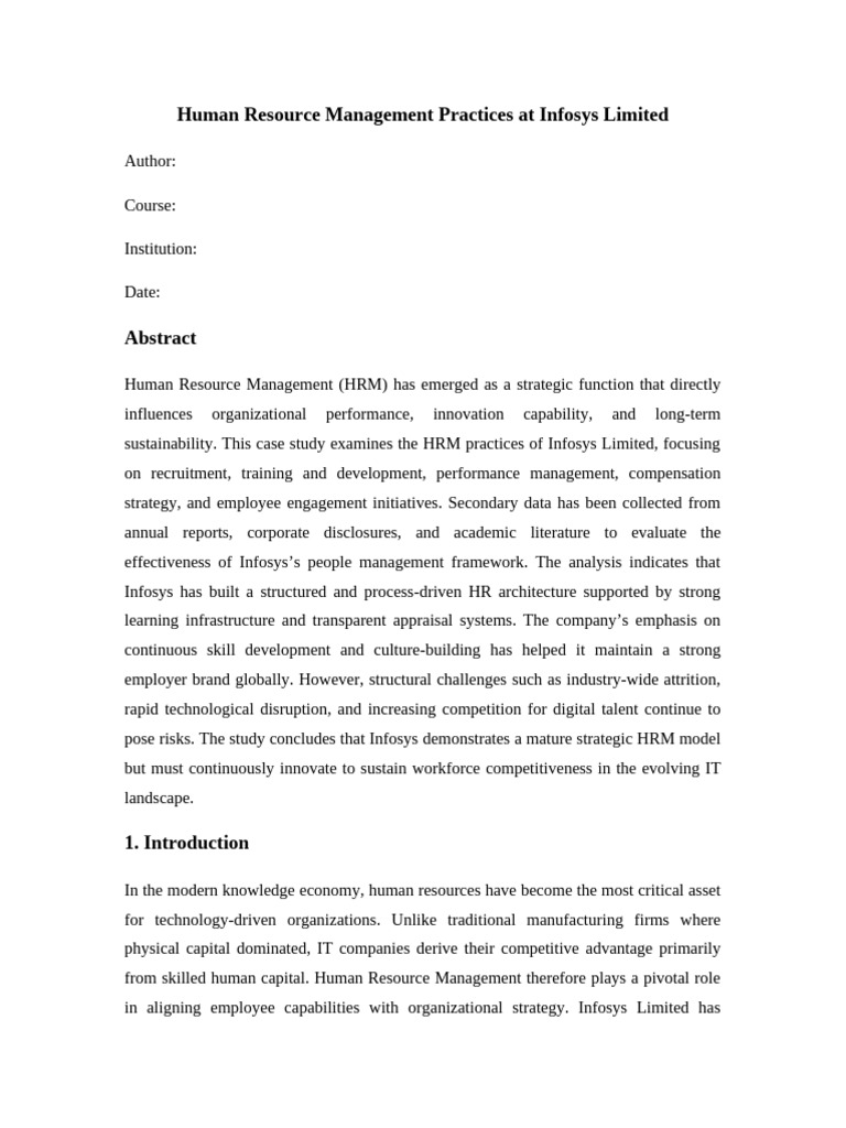 HRM Case Study Infosys Inline Graphs | PDF | Human Resource Management ...