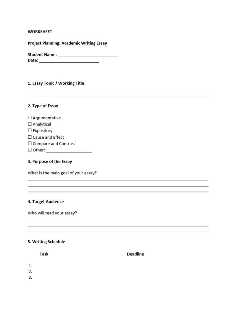 WORKSHEET 1 Project Planning | PDF