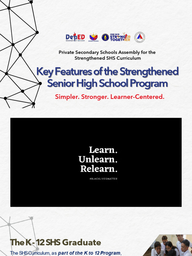 Features of Strengthened SHS | PDF | Curriculum | Learning
