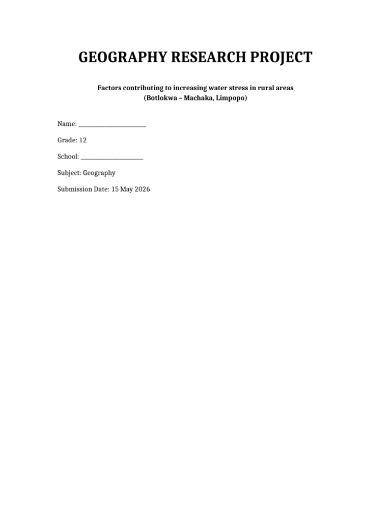 Geography Research Project | PDF