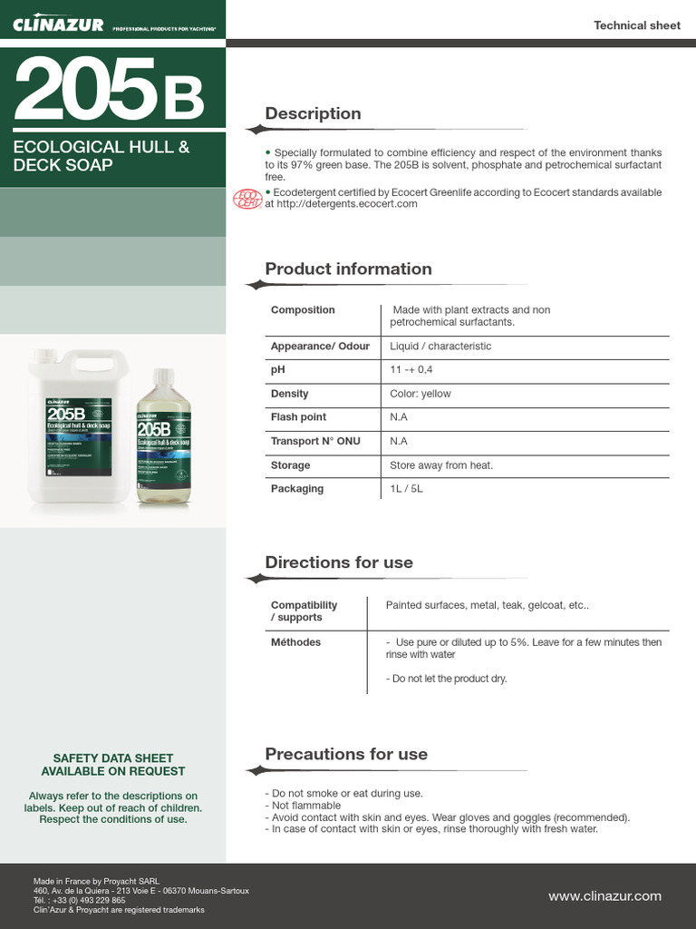 205b Techn Data Sheet Uk | PDF | Materials