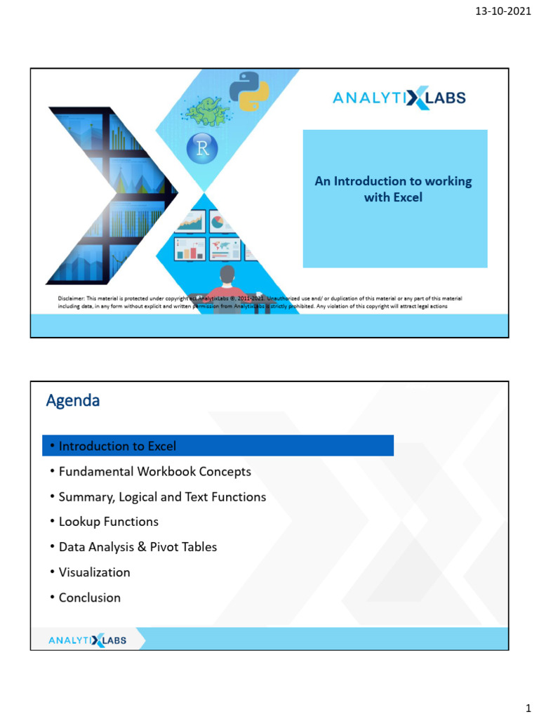 MS Excel -101 | PDF | Microsoft Excel | Boolean Data Type