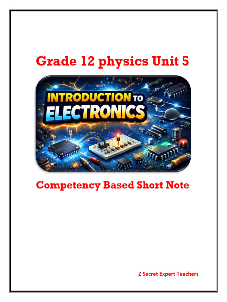 Grade 12 Physics Unit 5 Competency Based Short Note | PDF | Bipolar ...